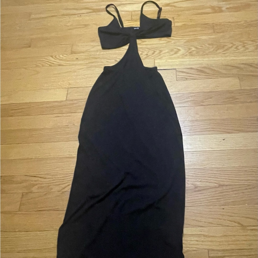 SHEIN Black Backless Maxi Dress